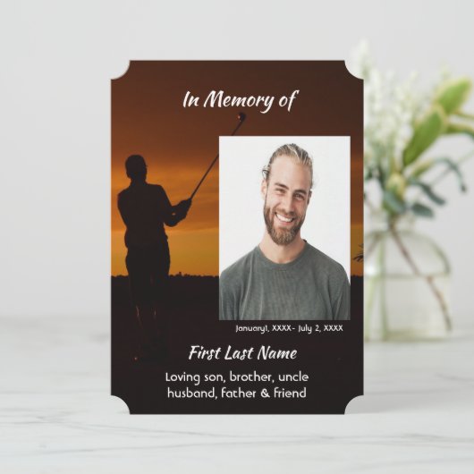 Celebration of Life Service  Golfer Golfing Golf 招待状 (スタンド正面)