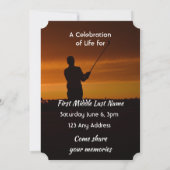 Celebration of Life Service Golfer Golfing Golf 招待状 (裏面)