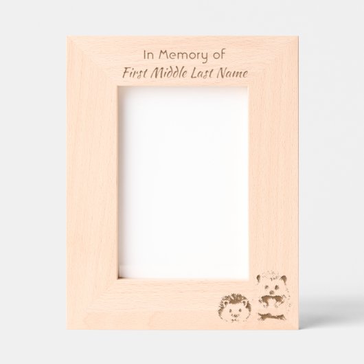 Celebration of Life Service Hedgehog Children レーザー彫刻フレーム (正面)