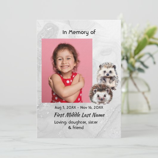 Celebration of Life Service Hedgehog Children 招待状 (スタンド正面)