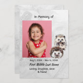 Celebration of Life Service Hedgehog Children 招待状 (正面/裏面)