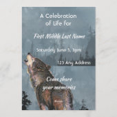 Celebration of Life Service Howling Wolf Art 招待状 (裏面)