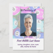 Celebration of Life Service invite Bingo Game  招待状 (正面)