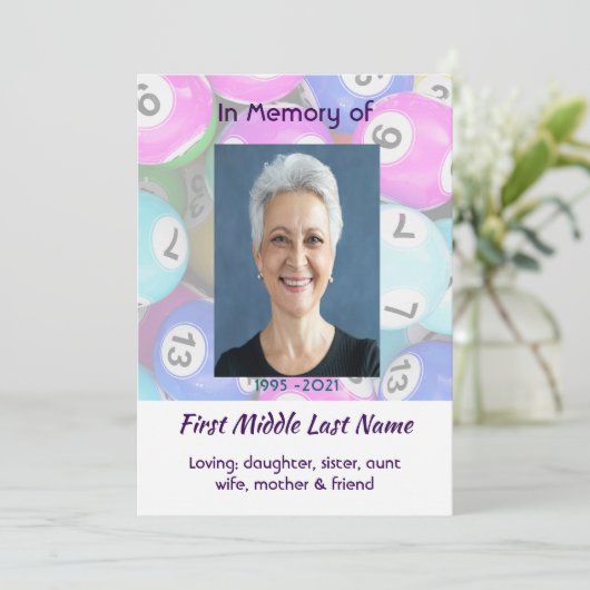 Celebration of Life Service invite Bingo Game  招待状 (スタンド正面)