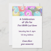 Celebration of Life Service invite Bingo Game  招待状 (裏面)