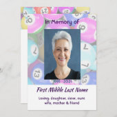 Celebration of Life Service invite Bingo Game  招待状 (正面/裏面)