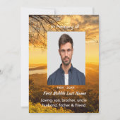 Celebration of Life Service Invite Golden Sunrise  招待状 (正面)