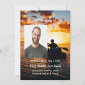 Celebration of Life Service Invite Kayaking Sport  招待状 (正面)