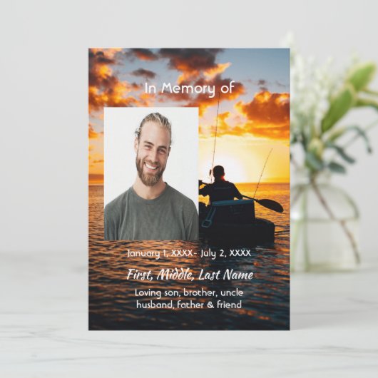 Celebration of Life Service Invite Kayaking Sport  招待状 (スタンド正面)