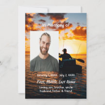 Celebration of Life Service Invite Kayaking Sport 