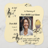 Celebration of Life Service Invite Music Bird 招待状 (正面/裏面)