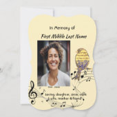 Celebration of Life Service Invite Music Bird 招待状 (正面)