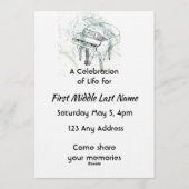 Celebration of Life Service Invite Piano Musician 招待状 (裏面)