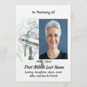 Celebration of Life Service Invite Piano Musician 招待状 (正面)