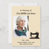 Celebration of Life Service Invite Seamstress  招待状 (正面)