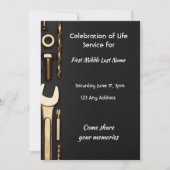 Celebration of Life Service Invite Tools Mechanic 招待状 (正面)