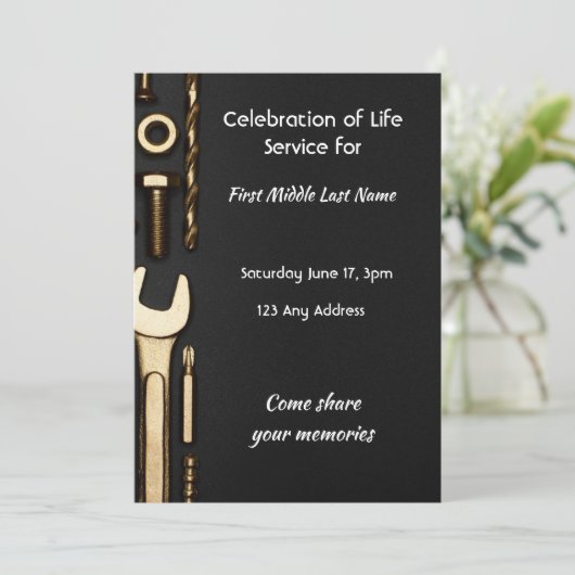 Celebration of Life Service Invite Tools Mechanic 招待状 (スタンド正面)