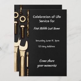 Celebration of Life Service Invite Tools Mechanic 招待状