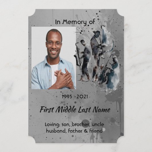 Celebration of Life Service Jazz Band 招待状 (正面)