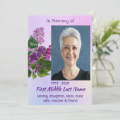 Celebration of Life Service  Lilac Garden Flower  招待状 (スタンド正面)