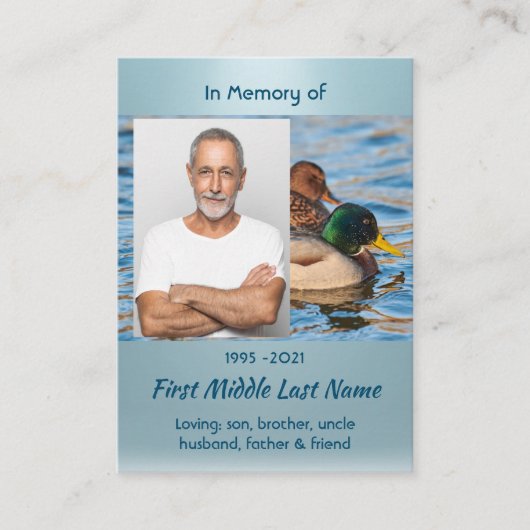 Celebration of Life Service Mallard Ducks Bird 名刺 (正面)