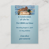 Celebration of Life Service Mallard Ducks Bird 名刺 (裏面)