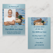 Celebration of Life Service Mallard Ducks Bird 名刺 (正面/裏面)