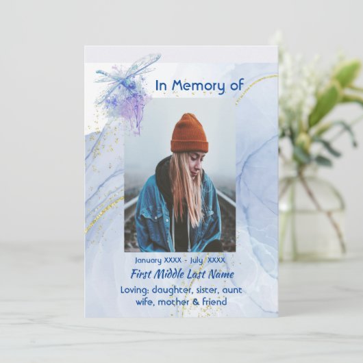 Celebration of Life Service Memorial Dragonfly  招待状 (スタンド正面)