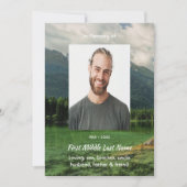 Celebration of Life Service Mountain Lake Scenery 招待状 (正面)