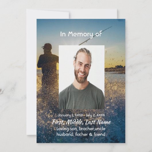 Celebration of Life Service  Ocean Fly Fishing 招待状 (正面)