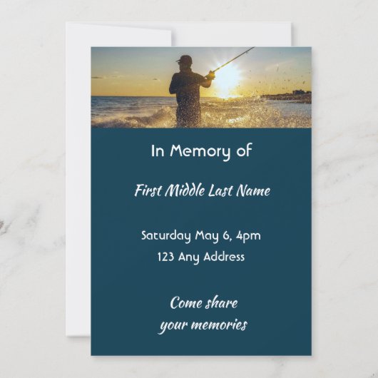 Celebration of Life Service  Ocean Fly Fishing 招待状 (裏面)