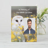 Celebration of Life Service Photo Barn Owl Bird  招待状 (スタンド正面)