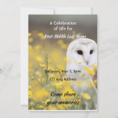 Celebration of Life Service Photo Barn Owl Bird  招待状 (裏面)