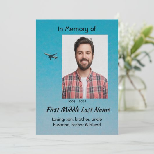 Celebration of Life Service Pilot Airplane Flying 招待状 (スタンド正面)