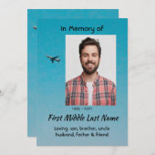 Celebration of Life Service Pilot Airplane Flying 招待状 (正面/裏面)