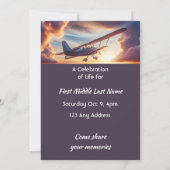 Celebration of Life Service  Pilot Flying Sunset 招待状 (裏面)