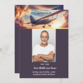 Celebration of Life Service  Pilot Flying Sunset 招待状 (正面/裏面)