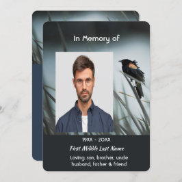 Celebration of Life Service Red-wing Blackbird 招待状