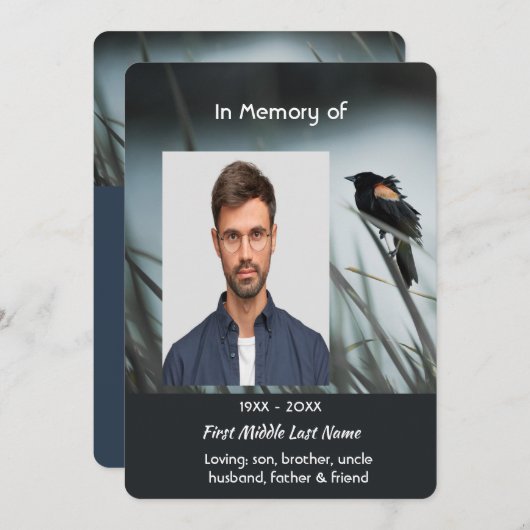 Celebration of Life Service Red-wing Blackbird 招待状 (正面/裏面)