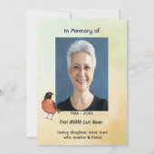 Celebration of Life Service  Robin Garden Bird 招待状 (裏面)