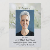 Celebration of Life Service Snowdrop Flowers 招待状 (正面)