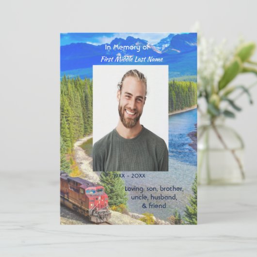 Celebration of Life Service Train Rail Railway 招待状 (スタンド正面)