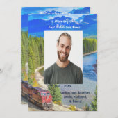 Celebration of Life Service Train Rail Railway 招待状 (正面/裏面)