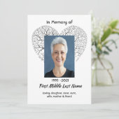 Celebration of Life Service Tree Life Heart Love 招待状 (スタンド正面)