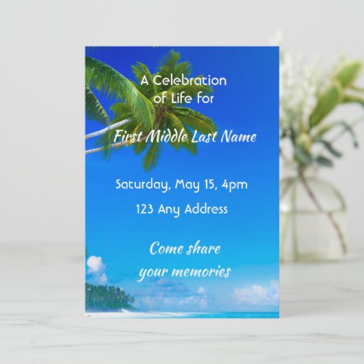 Celebration of Life Service Tropical Beach Exotic 招待状 (スタンド正面)
