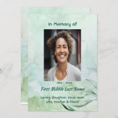 Celebration of Life Service Watercolor Foliage  招待状 (正面/裏面)