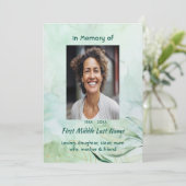 Celebration of Life Service Watercolor Foliage  招待状 (スタンド正面)