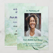 Celebration of Life Service Watercolor Foliage  招待状 (正面/裏面)