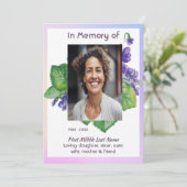 Celebration of Life Service Watercolor Wild Violet 招待状 (スタンド正面)