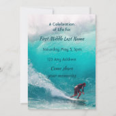 Celebration of Life Service  Wave Surfer Water 招待状 (裏面)